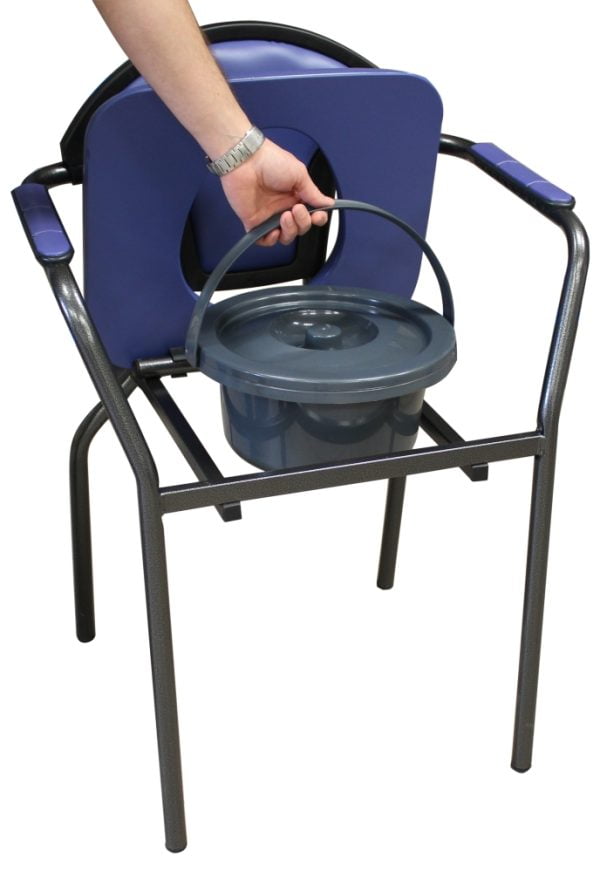 Blauw herdegen toiletstoel met emmer van Thuiszorgwinkel.nl