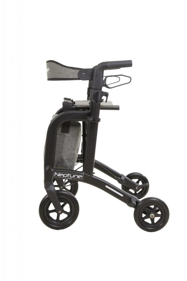 Neptune rollator zwart nieuwe stijl zijzijde