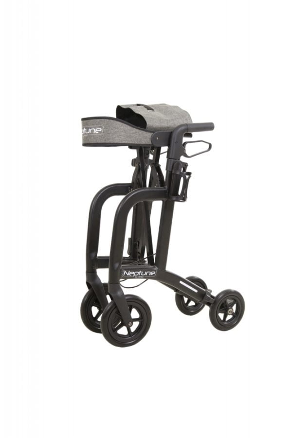 Neptune rollator zwart nieuwe stijl ingeklapt