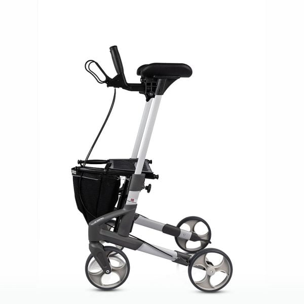 Rollator Topro Walker2 met armschalen in kleur zilver zijzijde