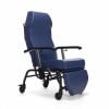 Normandie relaxstoel in de kleur blauw met wieltjes