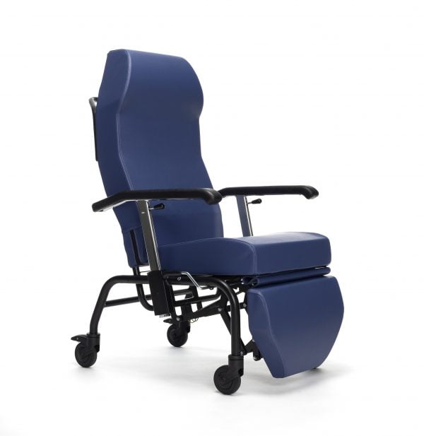 Normandie relaxstoel in de kleur blauw met wieltjes