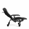 Normandie relaxstoel kleur zwart met wieltjes in ligstand