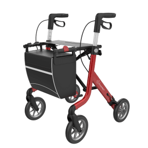 Rollator Streamer slechts 6,2 kg voorzijde kleur wijnrood merk rehasense
