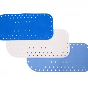 Anti-slip bad- en douchemat in de kleur blauw, lichtblauw en wit, merk Atlantis