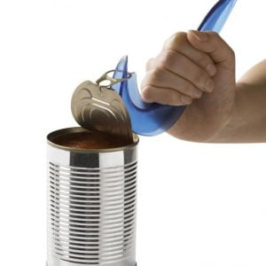 CanKey blikopener om veilig en simpel een blik met ring te openen in het blauw