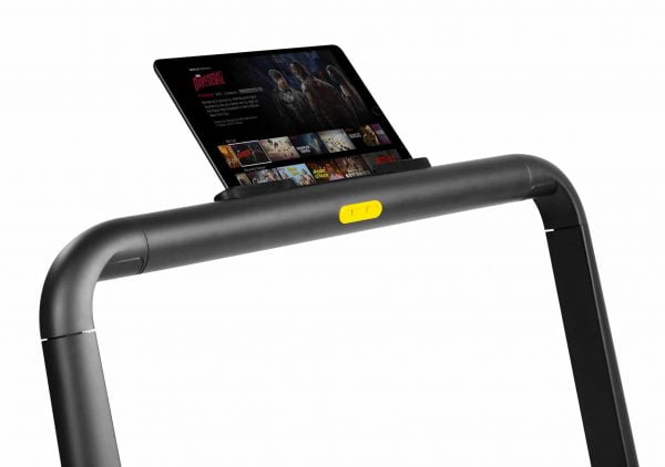 Flow Fitness nieuwste Loopband DTM200i met 2 loopmogelijkheden voor tablet of telefoon