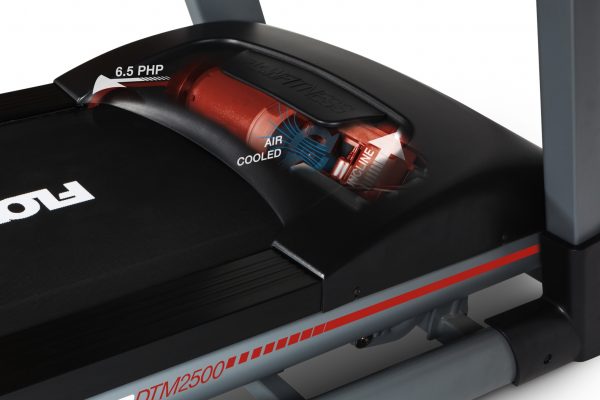 Flow Fitness runner DTM2500 tot 20 km hardlopen detail motor