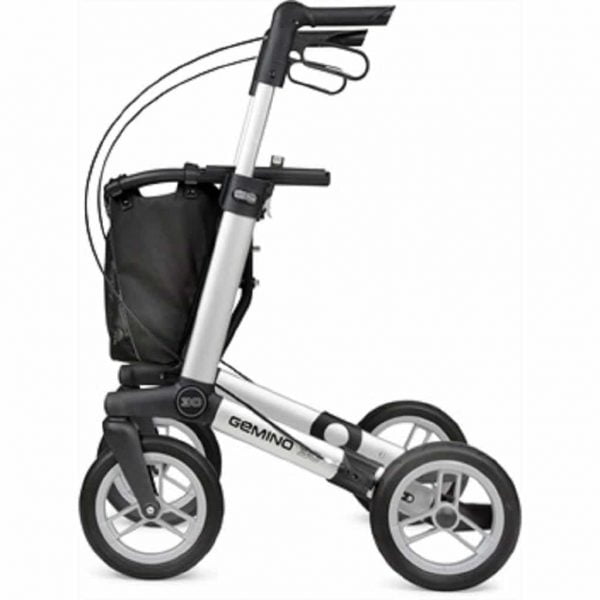 Zijzicht Rollator Gemino 30 met comfort wielen die schokdempend zijn
