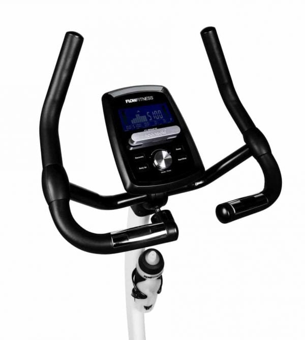 Hometrainer Turner DHT250i merk Flow Fitness met blue thooth ontvanger display divers