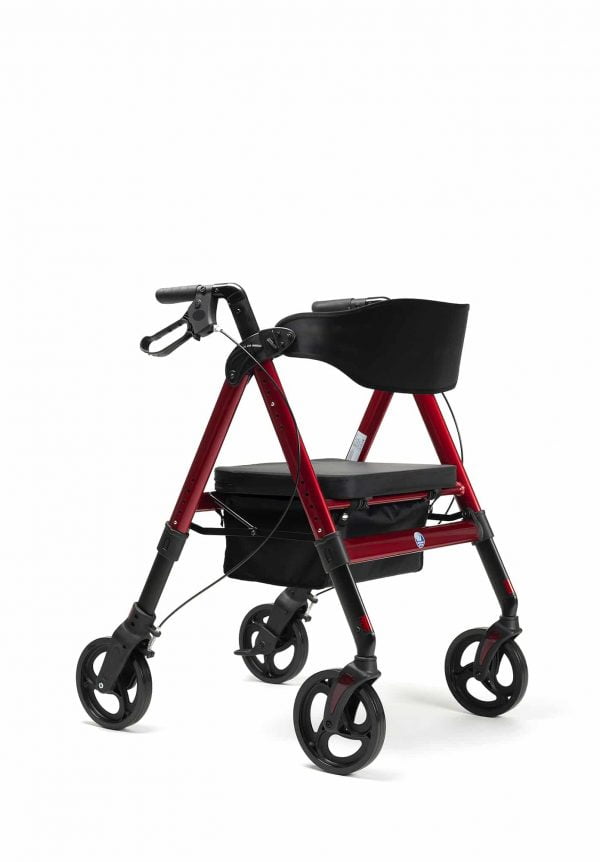 Rollator Vermeiren Goliat met verstelbare zitting in kleur rood