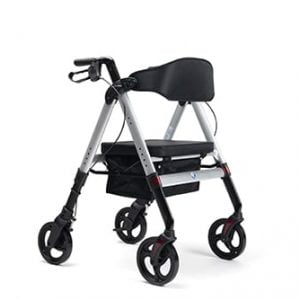 Rollator Vermeiren Goliat met verstelbare zitting in kleur zilver