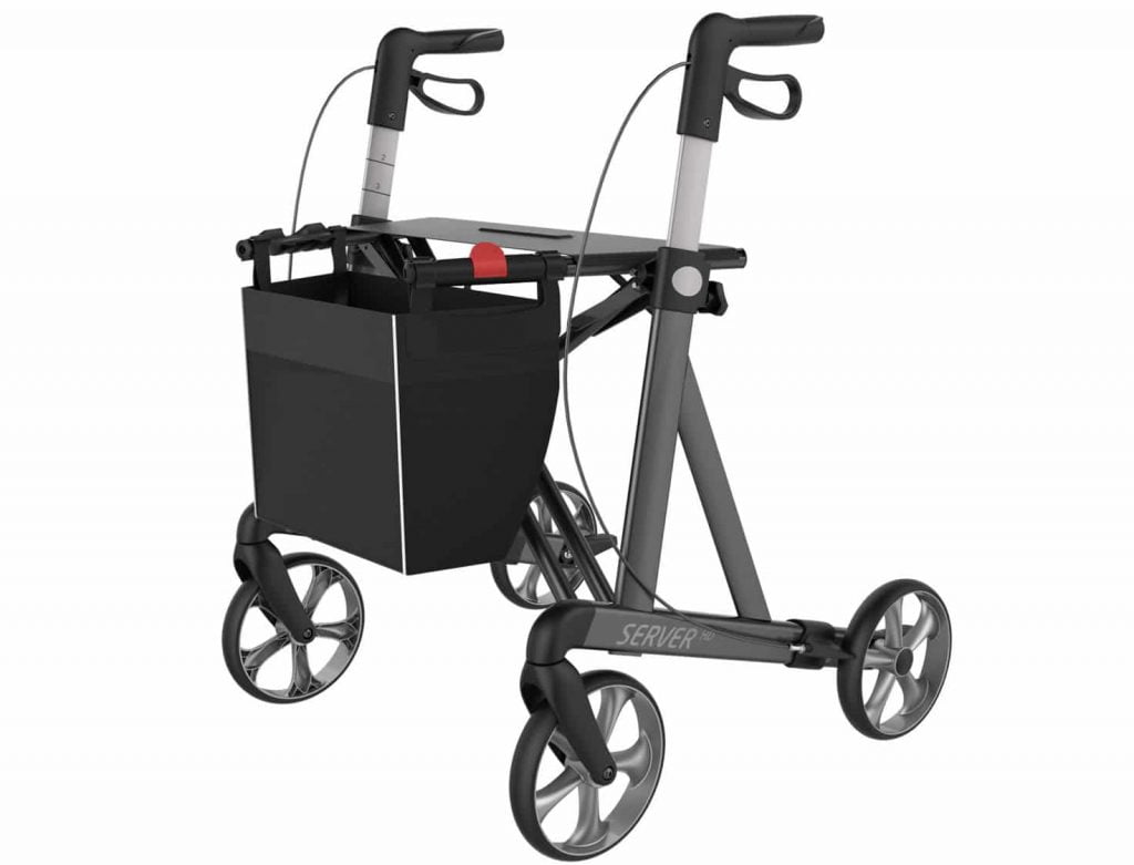 Rollator Rehasense Server Heavy Duty met brede zitting tot 200 kg