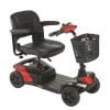 Scootmobiel colibri 4 van het merk Invacare in de kleur rood