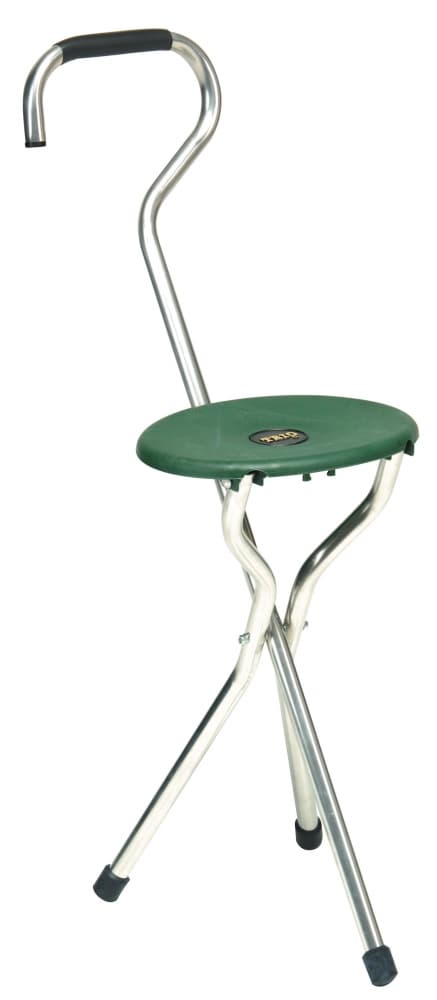 Trio popular wandelstok met zitje in groen en zwart
