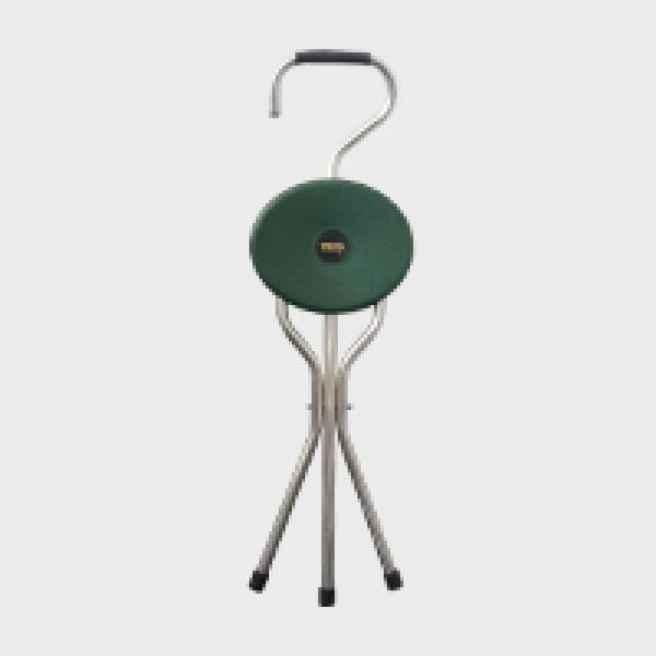 Trio popular wandelstok met zitje in groen