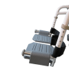douche- toiletrolstoel DuoMotion van het merk Drive met 4x 5" wielen en voetsteunen