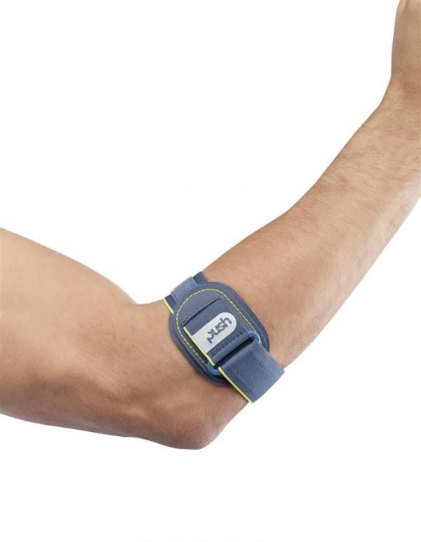 Push Sports elleboogbrace is hulpmiddel voor tennisarm of golfersarm