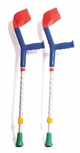 Elleboogkruk kind open manchet blue-colourful per paar