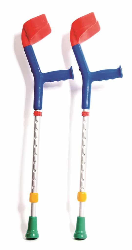 Elleboogkruk kind open manchet blue-colourful per paar