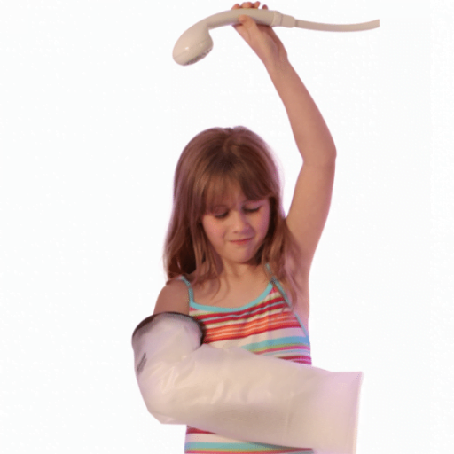Limbo gipshoes kinder arm 8 tot 10 jaar onder de douche
