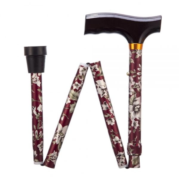 Wandelstok opvouwbaar burgundy merk Abe2