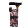 Wandelstok opvouwbaar burgundy merk Abe2 opgevouwen