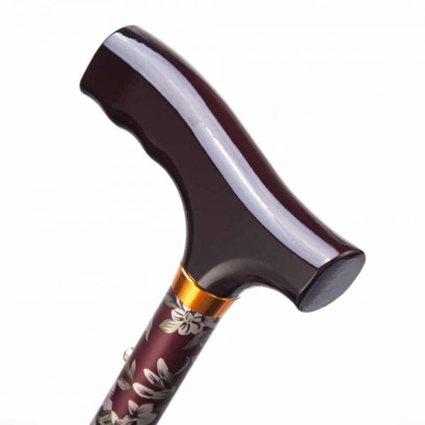 Wandelstok opvouwbaar burgundy merk Abe2 handvat