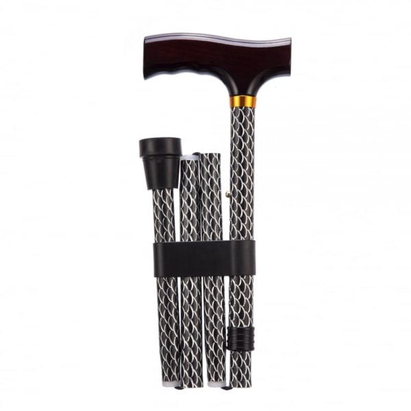 Wandelstok opvouwbaar etched black merk Abe2