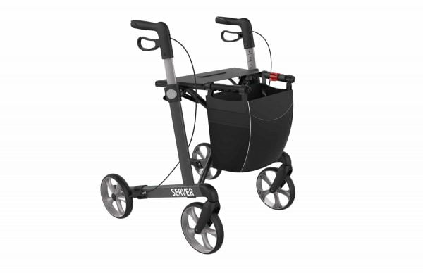 Rollator Server in 2 uitvoeringen standaard of comfort in de kleur antraciet