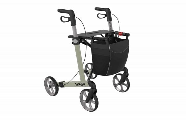 Rollator Server in 2 uitvoeringen standaard of comfort in de kleur champagne