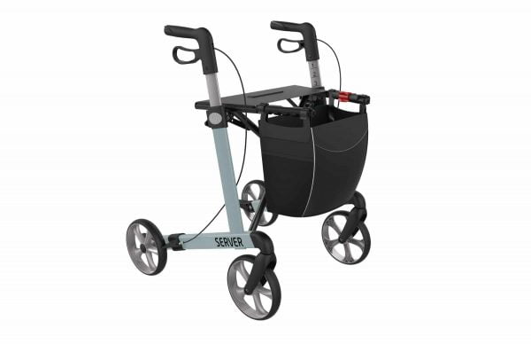 Rollator Server in 2 uitvoeringen standaard of comfort in de kleur ijsblauw