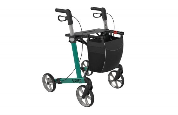 Rollator Server in 2 uitvoeringen standaard of comfort in de kleur turquoise