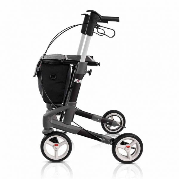 Topro Troja 5G rollator in diverse kleuren en 2 maten - zijaanzicht zwart