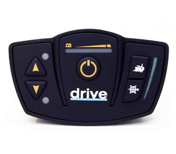Duwhulp voor rolstoel merk Drive genaamd Powerstroll bedieningspaneel