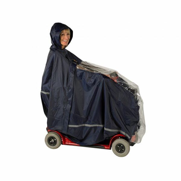 Scootmobiel regenponcho in 2 maten een cape voor tegen weer en wind