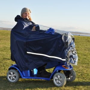 Scootmobiel regenponcho in 2 maten met transparant deel