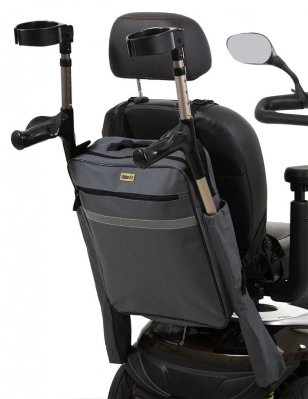 Tas Splash met krukkenhouders voor rolstoel of scootmobiel. grijs