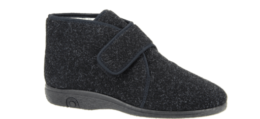 Pantoffel heren en dames Rudi in de kleur donkergrijs