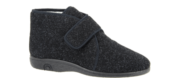 Pantoffel heren en dames Rudi in de kleur donkergrijs