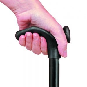 wandelstok met comfortgrip in de kleur zwart