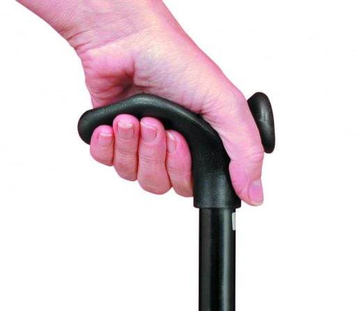 wandelstok_comfortgrip_zwart_links_76-99_thuiszorgwinkel.nl wandelstok met comfortgrip in de kleur zwart
