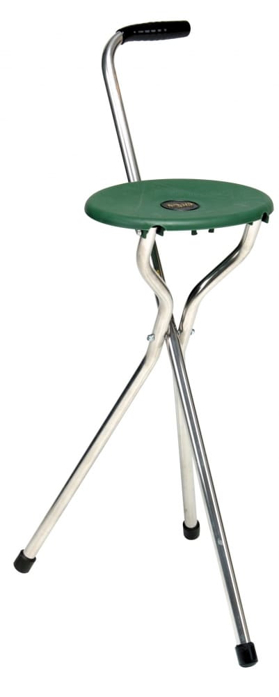 Wandelstok Trio Maxi met zitje in de kleur zwart