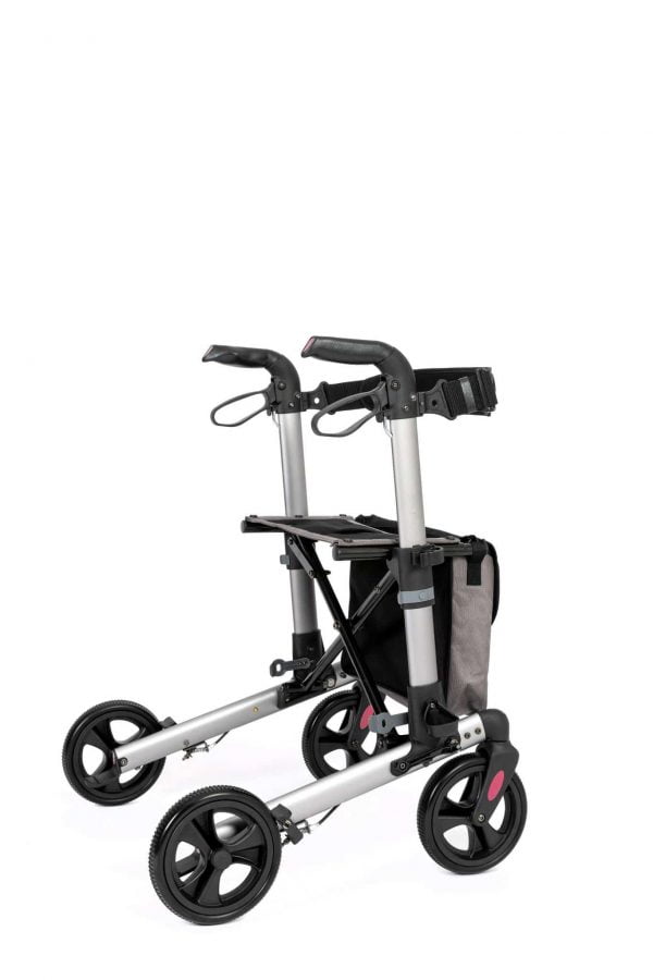 Track 4.0 merk wheelz-ahead lichtgewicht rollator dubbel inklapbaar kleur antraciet zij voorzijde