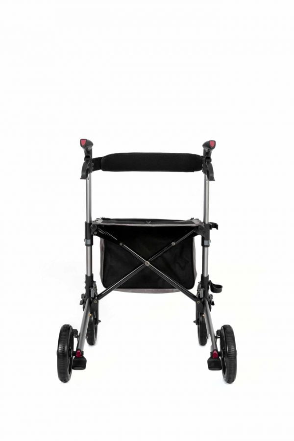 Track 4.0 merk wheelz-ahead lichtgewicht rollator dubbel inklapbaar kleur antraciet achterzijde