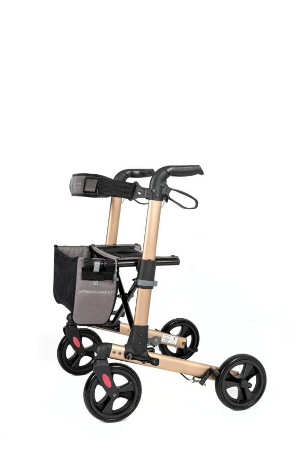 Track 4.0 merk wheelz-ahead lichtgewicht rollator dubbel inklapbaar kleur champagne