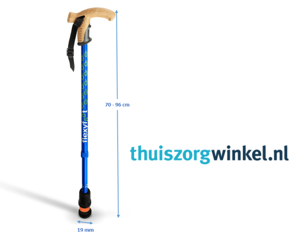 Flexyfoot wandelstok met kurkhandvat van Thuiszorgwinkel.nl