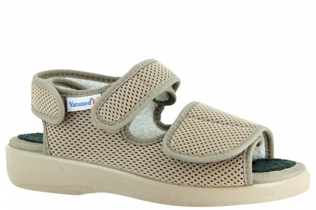 Therapieschoen Genf in de kleur taupe met 3 klittenbanden