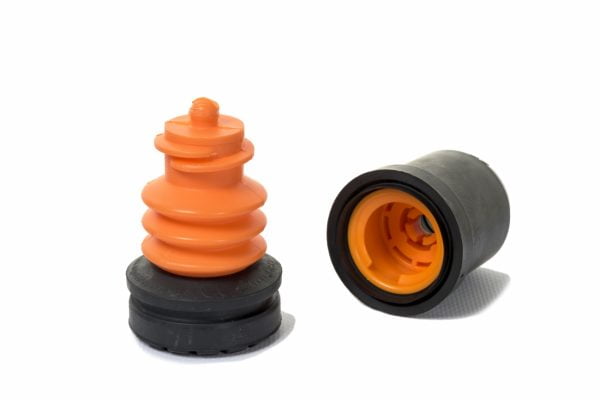 Flexyfoot dop voor wandelstok voor meer grip tijdens wandelen in kleur zwart bestaande uit 2 delen
