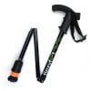 Opvouwbare wandelstok met kruk derby handvat en speciale flexy dop met flexibele onderkant in kleur zwart